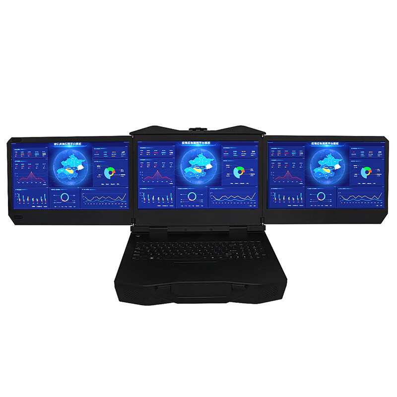 VMLINK秉创15.6英寸便携式工作站 三屏加固笔记本电...