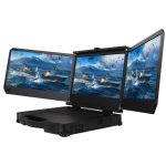 VMLINK秉创15.6英寸三屏应急指挥工作站 三防加固笔记本电脑 酷睿处理器加固便携计算机 多屏电脑 军绿色